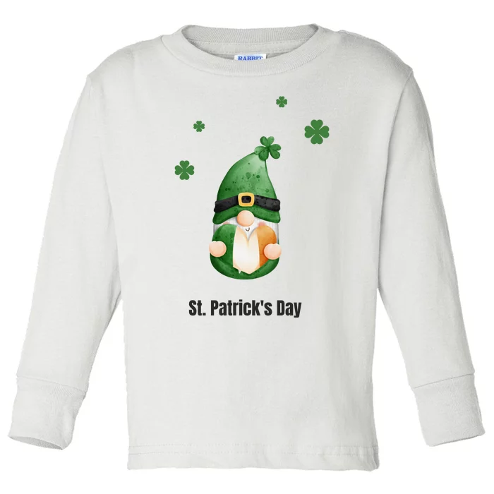 Gnome Tie Dye Shamrock Let Shenanigans Begin St Patricks Day Toddler Long Sleeve Shirt