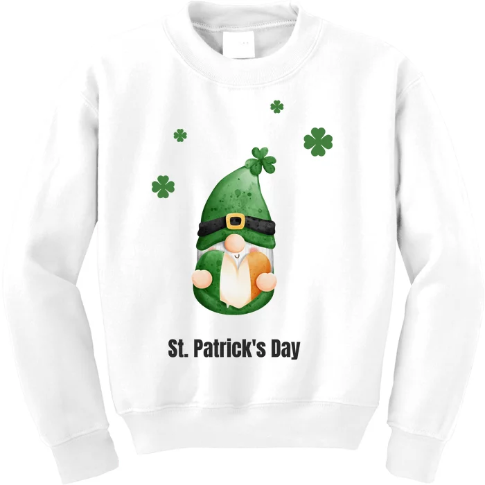 Gnome Tie Dye Shamrock Let Shenanigans Begin St Patricks Day Kids Sweatshirt