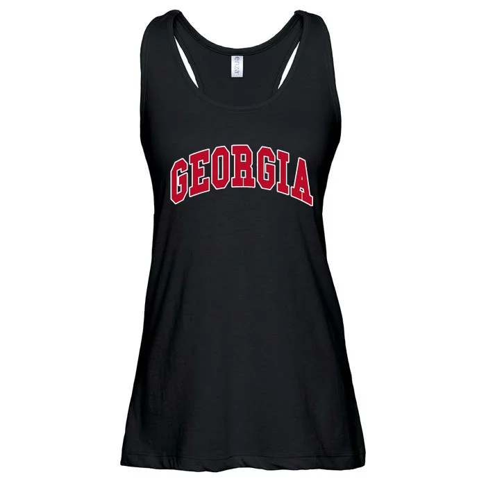 Georgia Throwback Design Classic Ladies Essential Flowy Tank