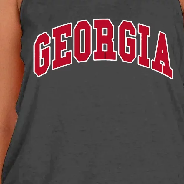 Georgia Throwback Design Classic Women's Knotted Racerback Tank