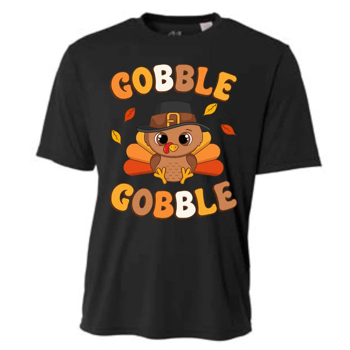 Gobble Turkey Day Happy Thanksgiving Cooling Performance Crew T-Shirt