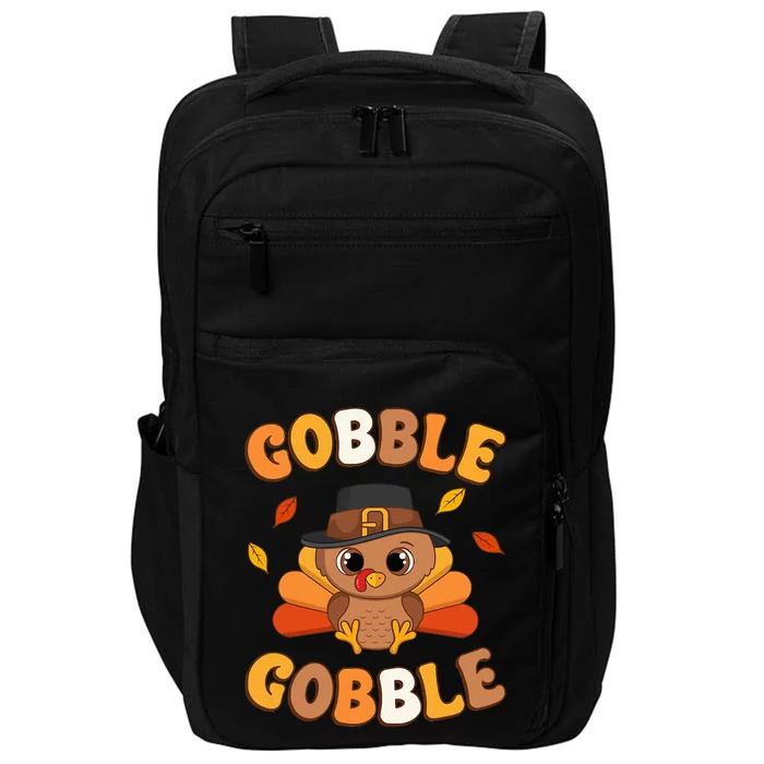 Gobble Turkey Day Happy Thanksgiving Impact Tech Backpack