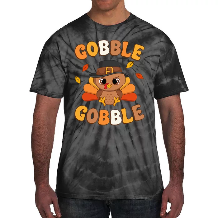 Gobble Turkey Day Happy Thanksgiving Tie-Dye T-Shirt