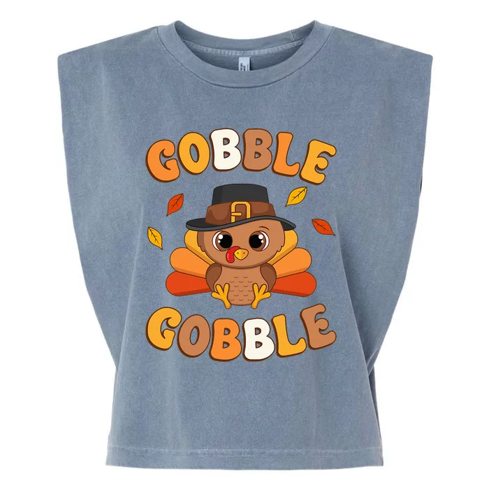 Gobble Turkey Day Happy Thanksgiving Garment-Dyed Women's Muscle Tee