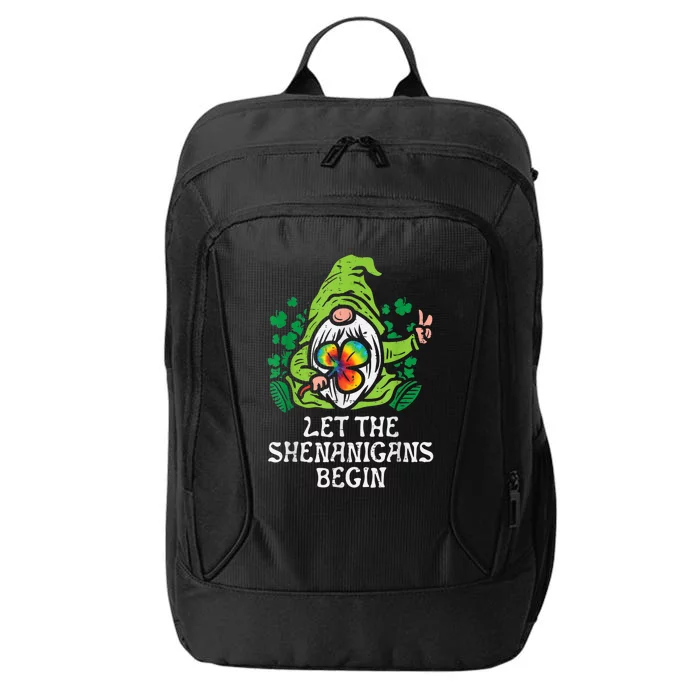 Gnome Tie Dye Shamrock Let Shenanigans Begin St Patricks Day City Backpack