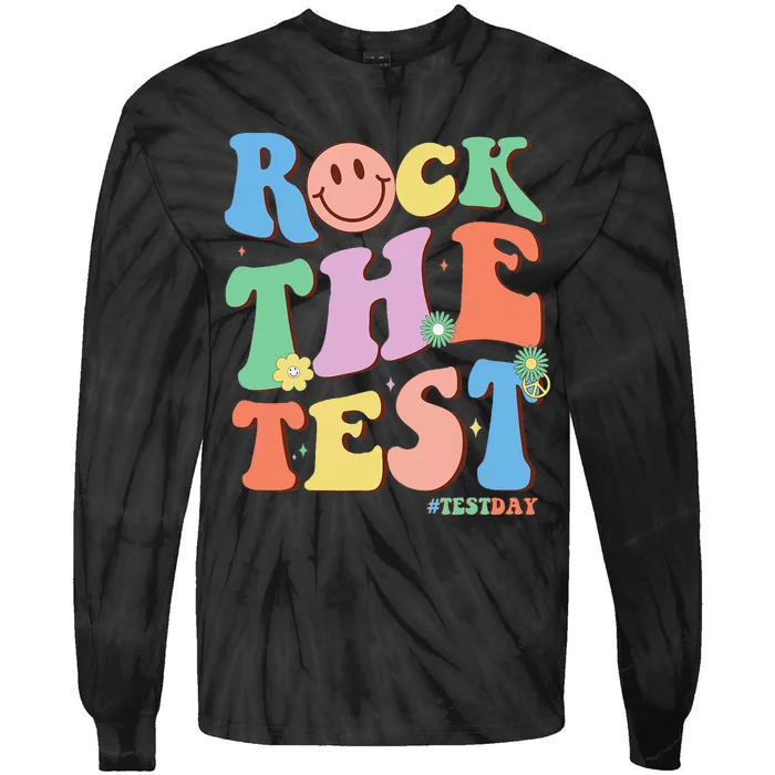 Groovy Test Day Teacher Testing Day Exam End of Year Tie-Dye Long Sleeve Shirt