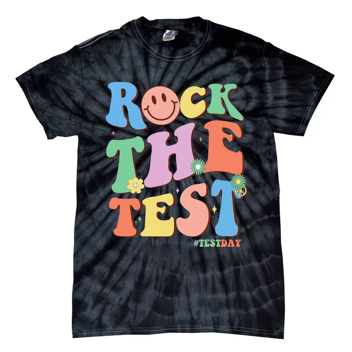 Groovy Test Day Teacher Testing Day Exam End of Year Tie-Dye T-Shirt