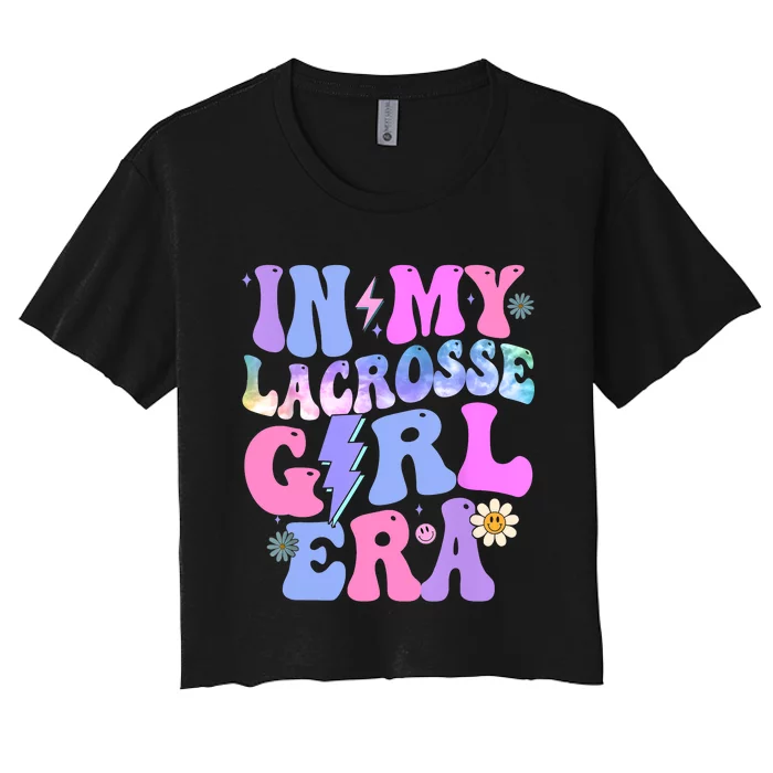 Groovy Tie Dye In My Lacrosse Girl Era Women's Crop Top Tee