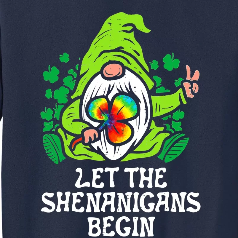 Gnome Tie Dye Shamrock Let Shenanigans Begin St Patricks Sweatshirt