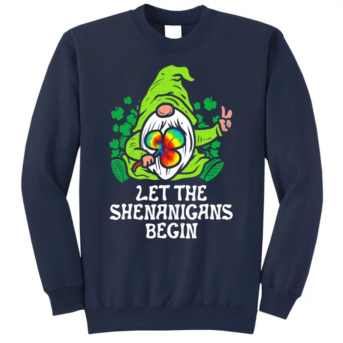 Gnome Tie Dye Shamrock Let Shenanigans Begin St Patricks Sweatshirt