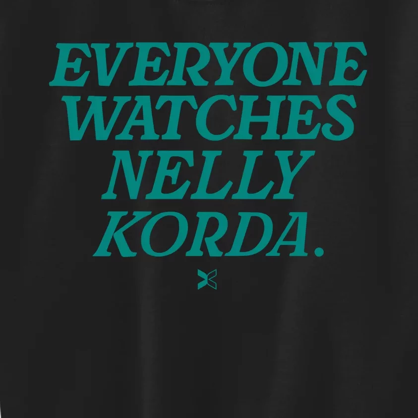 Green Togethxr Everyone Watches Nelly Korda Kids Sweatshirt