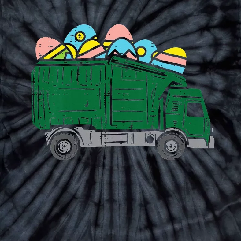 Garbage Truck Eggs Cute Easter Day Egg Hunting Tie-Dye T-Shirt