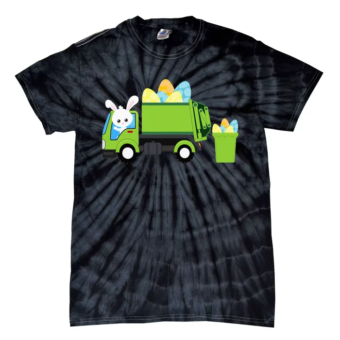 Garbage Truck Easter Bunny Egg Hunt Tie-Dye T-Shirt