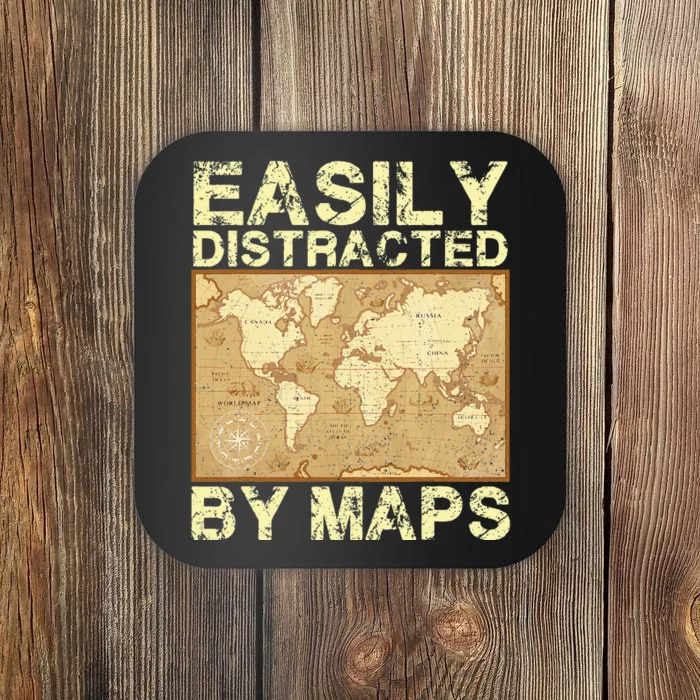 Geography Teacher Easily Distracted By Maps Coaster