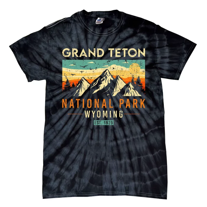 Grand Teton Est 1929 Wyoming National Park Tie-Dye T-Shirt