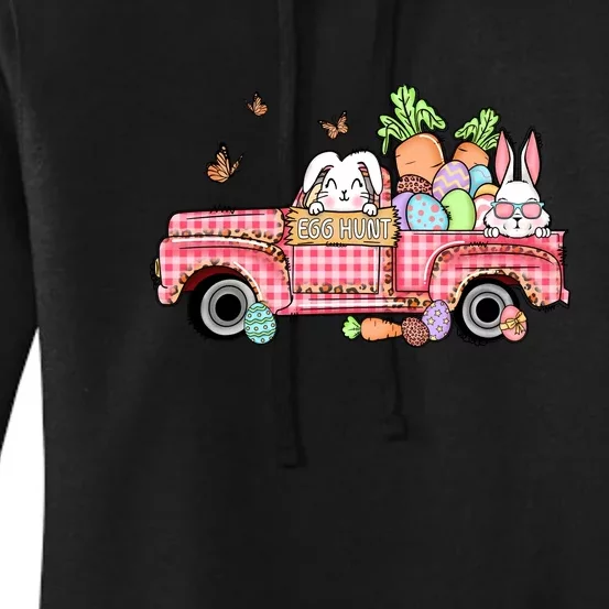 Garbage Truck Easter Bunny Egg Hunt Easter Day Women's Pullover Hoodie