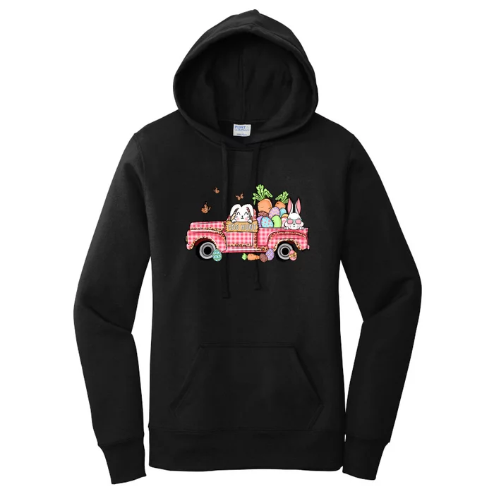 Garbage Truck Easter Bunny Egg Hunt Easter Day Women's Pullover Hoodie