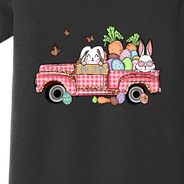 Garbage Truck Easter Bunny Egg Hunt Easter Day Baby Bodysuit