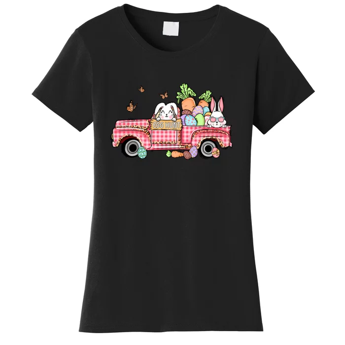 Garbage Truck Easter Bunny Egg Hunt Easter Day Women's T-Shirt