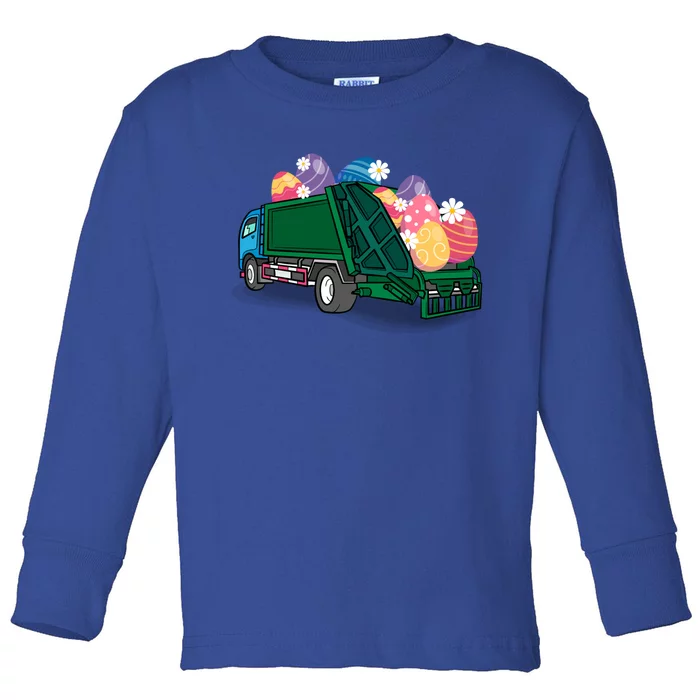 Garbage Truck Eggs Cute Easter Day Egg Hunting Gift Toddler Long Sleeve Shirt