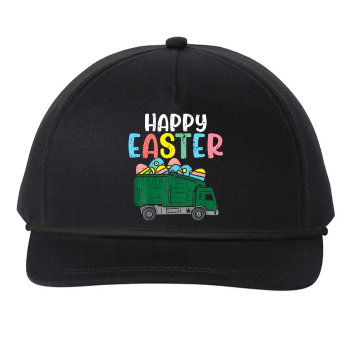 Garbage Truck Eggs Cute Easter Day Egg Hunting Gift Snapback Five-Panel Rope Hat