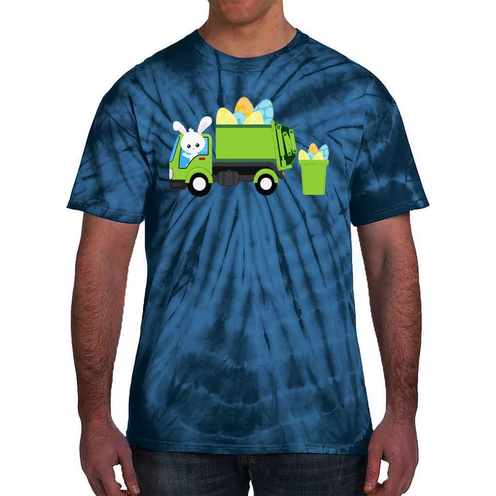 Garbage Truck Easter Bunny Egg Hunt Tie-Dye T-Shirt