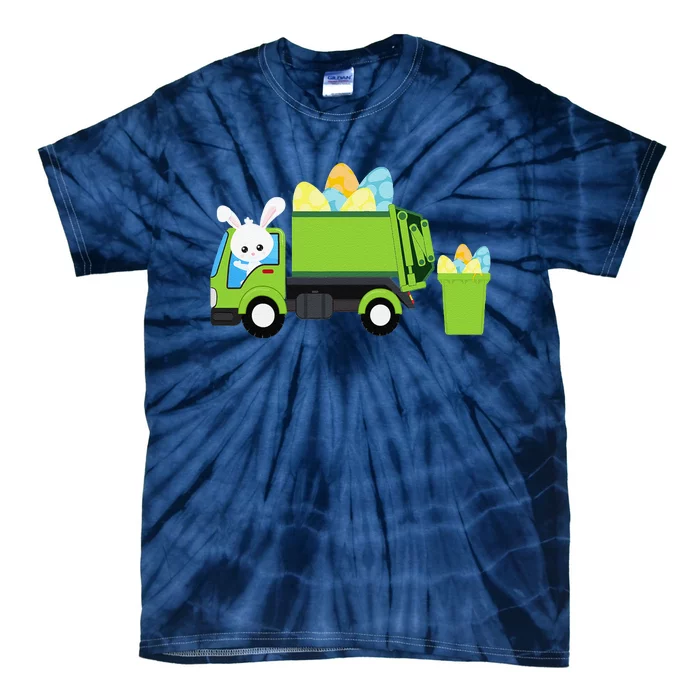 Garbage Truck Easter Bunny Egg Hunt Tie-Dye T-Shirt