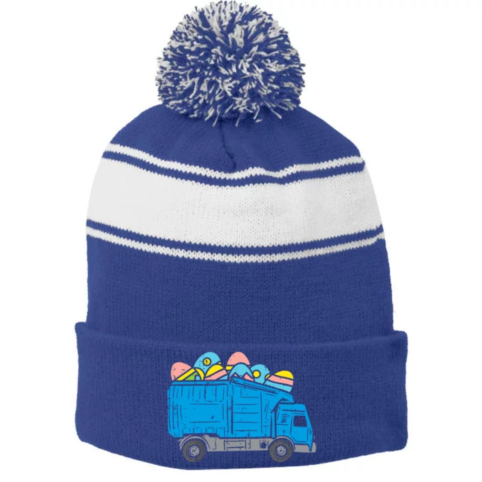 Garbage Truck Eggs Cute Easter Day Egg Hunting Gift Stripe Pom Pom Beanie