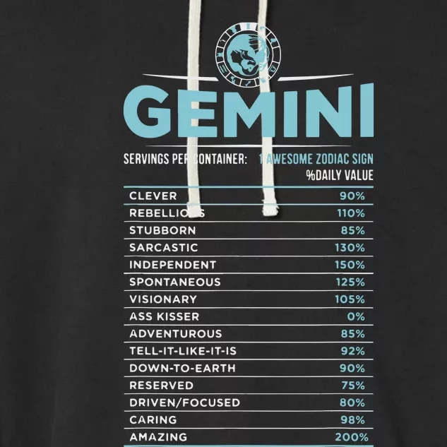 Gemini Traits Facts Horoscope Zodiac Astrological Sign Garment-Dyed Fleece Hoodie