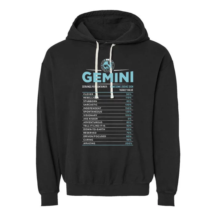 Gemini Traits Facts Horoscope Zodiac Astrological Sign Garment-Dyed Fleece Hoodie