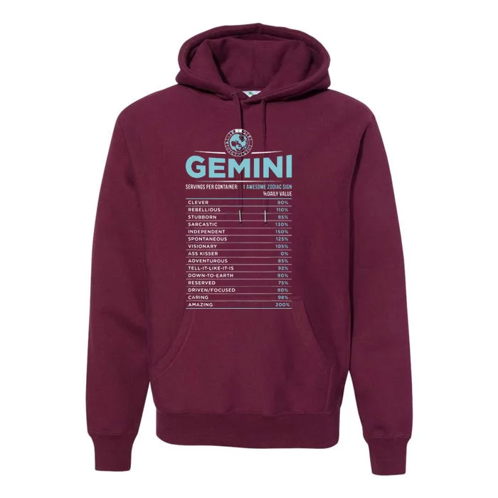 Gemini Traits Facts Horoscope Zodiac Astrological Sign Premium Hoodie