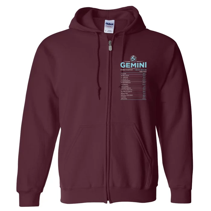 Gemini Traits Facts Horoscope Zodiac Astrological Sign Full Zip Hoodie