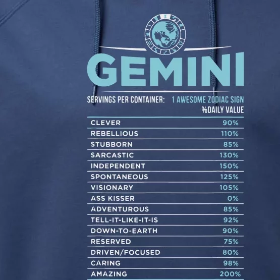 Gemini Traits Facts Horoscope Zodiac Astrological Sign Performance Fleece Hoodie