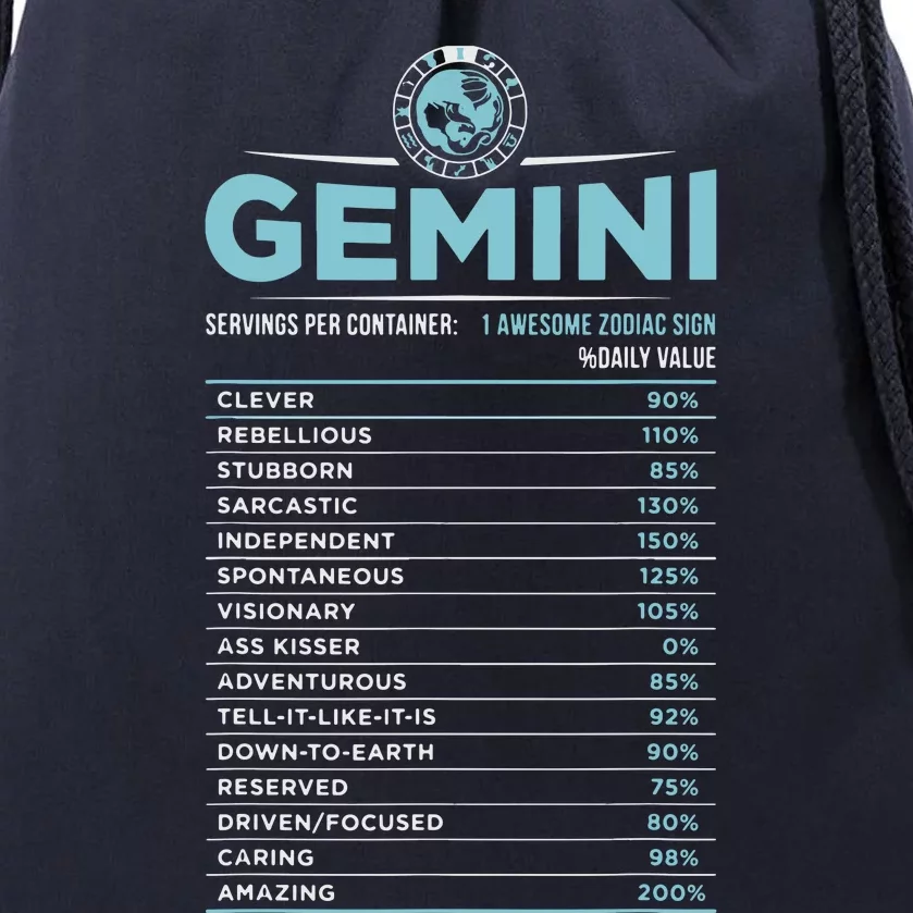 Gemini Traits Facts Horoscope Zodiac Astrological Sign Drawstring Bag