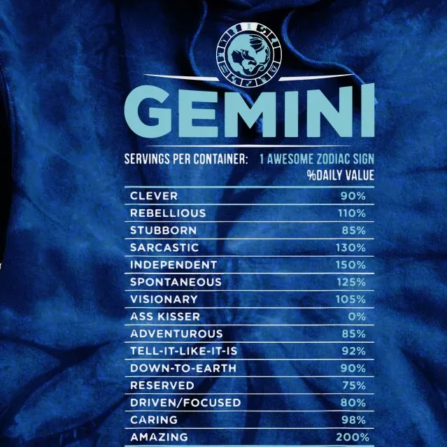 Gemini Traits Facts Horoscope Zodiac Astrological Sign Tie Dye Hoodie