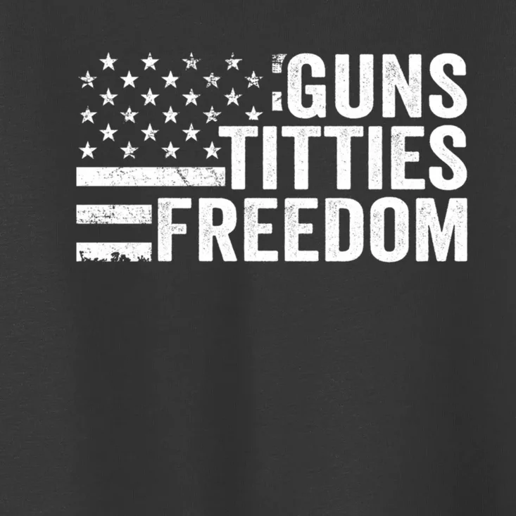 Guns Titties & Freedom Mens Funny Drinking Usa Flag Pullover Hoodie Toddler T-Shirt