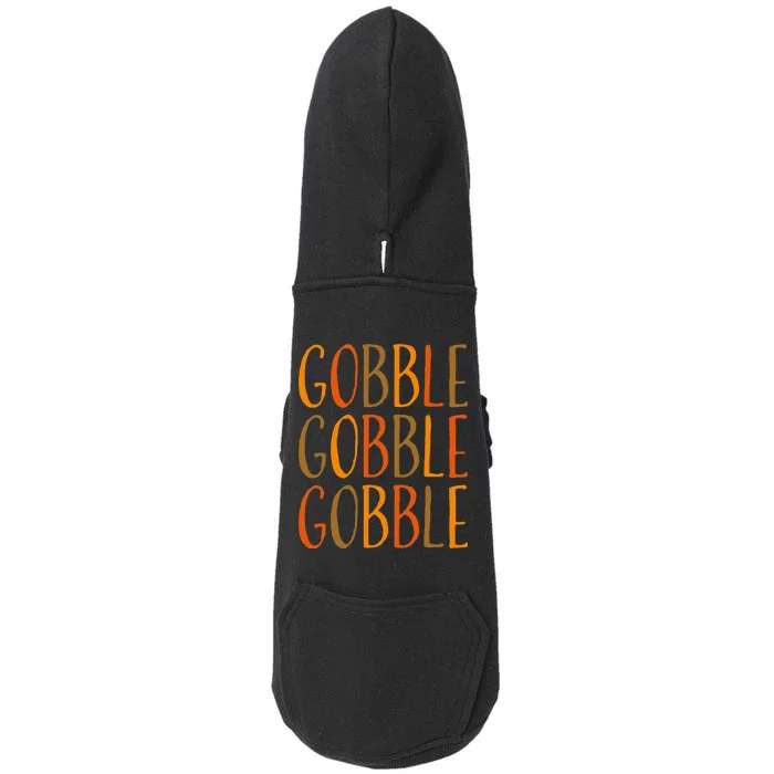 Gobble Thanksgiving Fall Doggie 3-End Fleece Hoodie