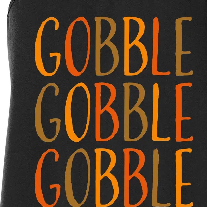 Gobble Thanksgiving Fall Women's Racerback Tank