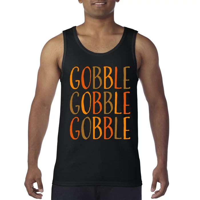 Gobble Thanksgiving Fall Tank Top