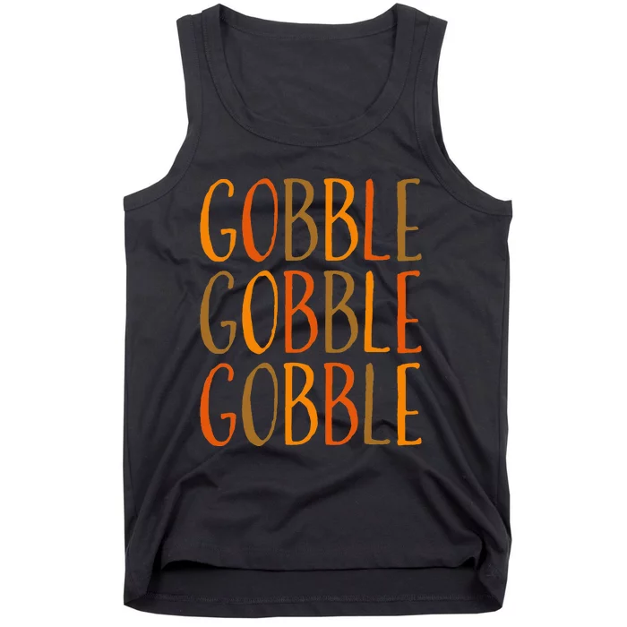 Gobble Thanksgiving Fall Tank Top