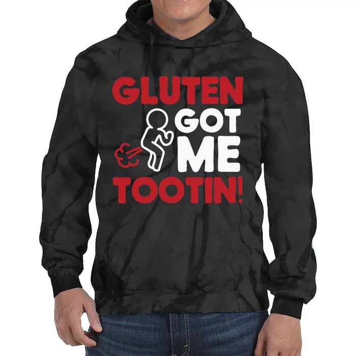 Gluten Tootin Funny Gluten Free Joke Design Gluten Jokes Tie Dye Hoodie