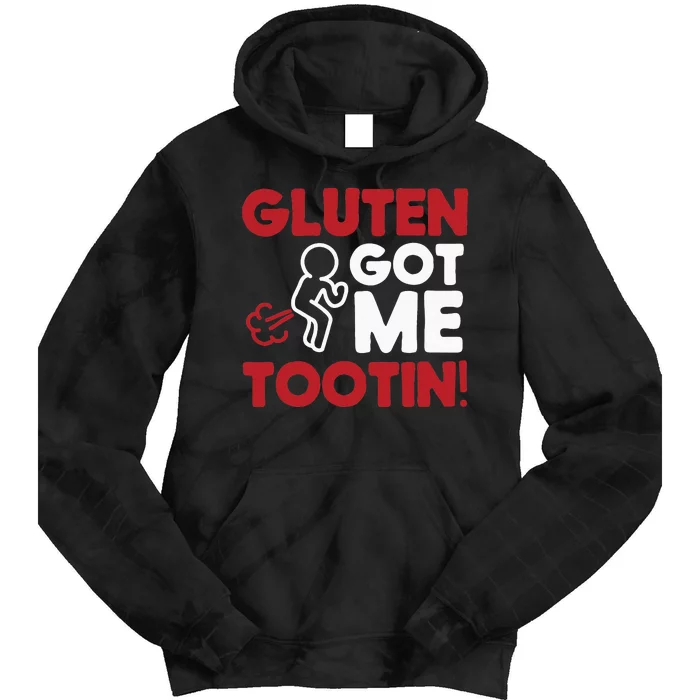 Gluten Tootin Funny Gluten Free Joke Design Gluten Jokes Tie Dye Hoodie