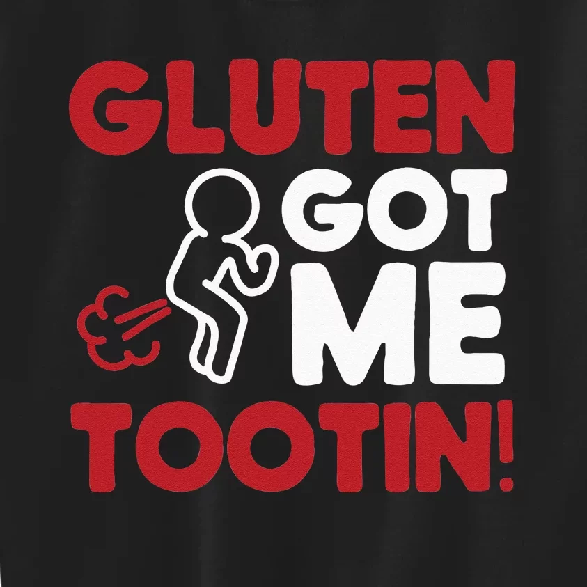 Gluten Tootin Funny Gluten Free Joke Design Gluten Jokes Kids Sweatshirt