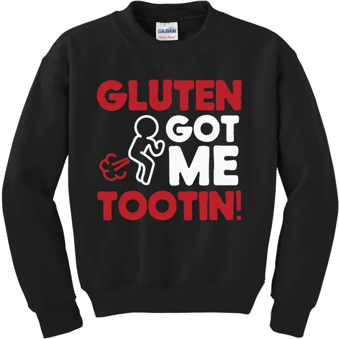 Gluten Tootin Funny Gluten Free Joke Design Gluten Jokes Kids Sweatshirt