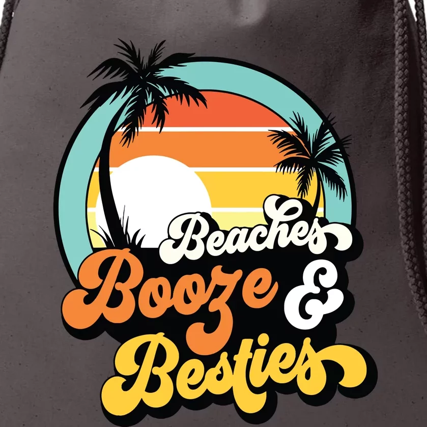 Girl Trip Funny Matching Beaches Booze Besties Best Friends Drawstring Bag