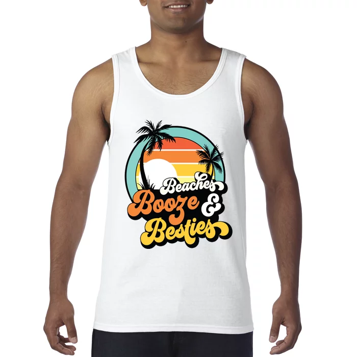 Girl Trip Funny Matching Beaches Booze Besties Best Friends Tank Top