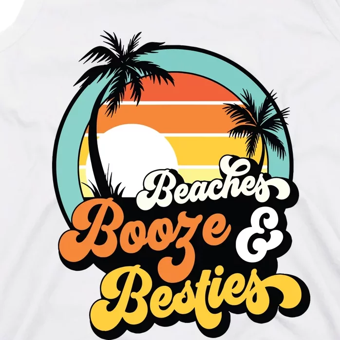 Girl Trip Funny Matching Beaches Booze Besties Best Friends Tank Top