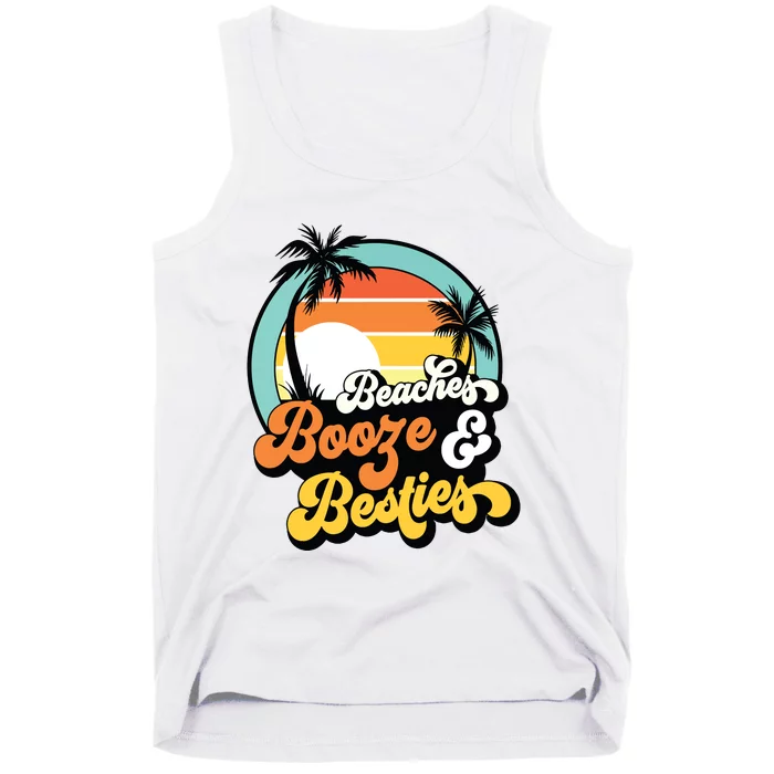 Girl Trip Funny Matching Beaches Booze Besties Best Friends Tank Top