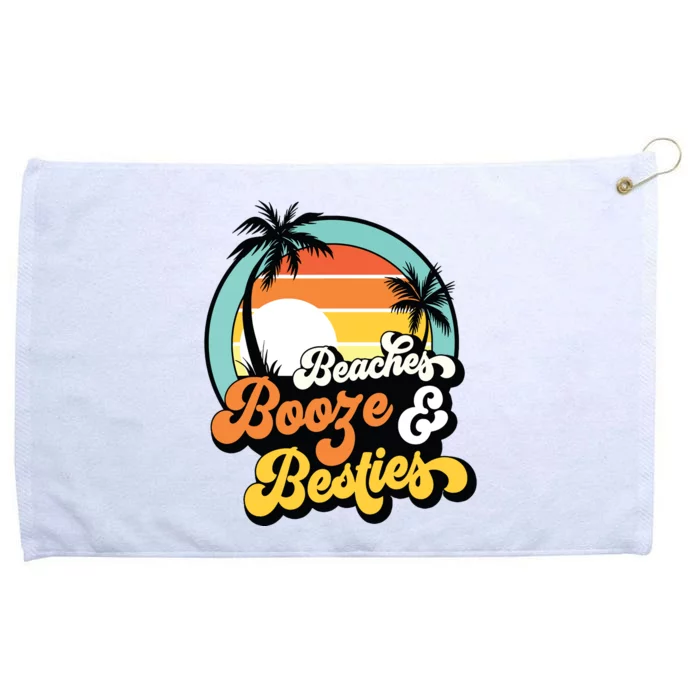 Girl Trip Funny Matching Beaches Booze Besties Best Friends Grommeted Golf Towel