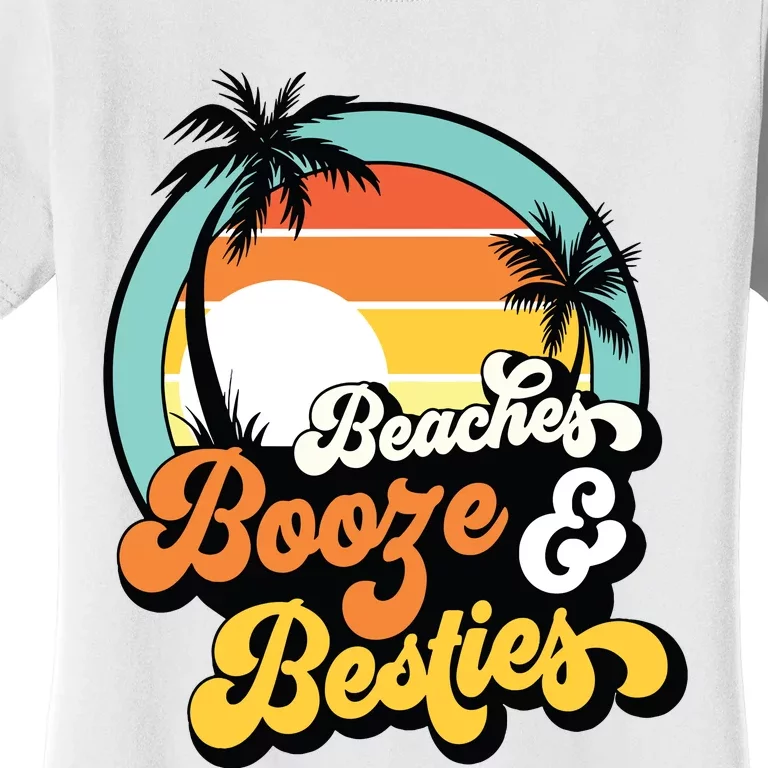 Girl Trip Funny Matching Beaches Booze Besties Best Friends Women's T-Shirt